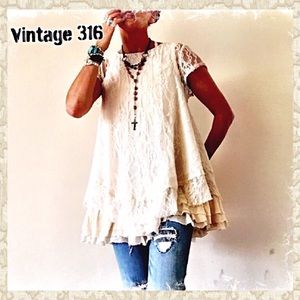 Artisan Layered Lace Top & Tank Set